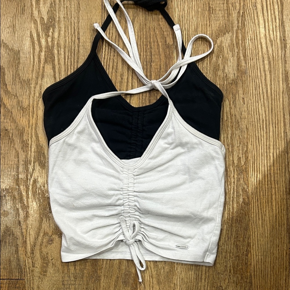 Hollister Black and White Crop Tops